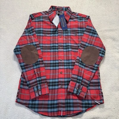 NWT Pendleton Hawthorne Flannel Caledonia Tartan Elbow Patch Medium M Red Green - Image 1 of 4