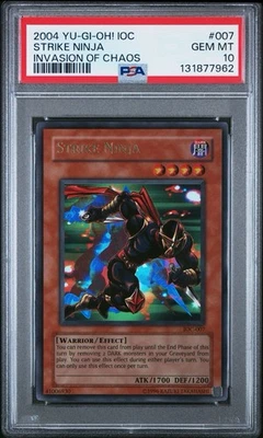 2004 Yu-Gi-Oh! Strike Ninja Invasion of Chaos IOC Unlimited Ultra Rare PSA 10 - Image 1 of 2