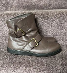 Stivali più caldi in pelle marrone 'Isla' donna UK 5. 1/2 o EU 38. 1/2 con fibbie - Foto 1 di 14