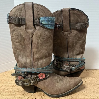 Botas de Vaquero Durango para Mujer 7.5m Marrón Boho Western Vaquera Foto 1 de 4
