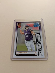 2024 Panini Donruss - Rated Rookies Throwbacks J.J. McCarthy #2 (RC) Vikings - Picture 1 of 3