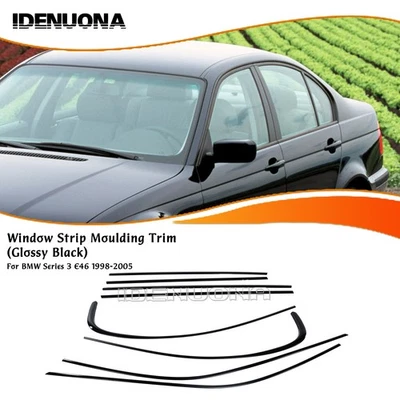 Moldura de tira de ventana negra brillante para BMW Serie 3 E46 1998-2005 Foto 1 de 4