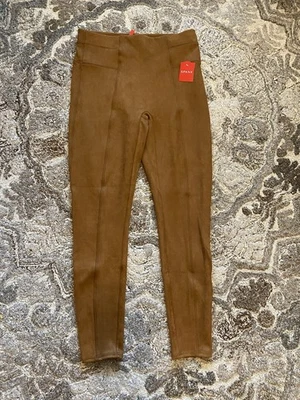 Spanx Faux Suede Leggings Rich Caramel Size Large Slimming Stretch Pants NEW - Image 1 of 4