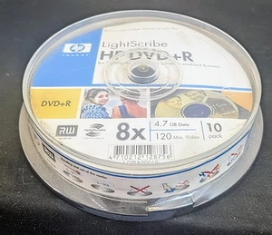HP LightScribe DVD +R 4.7 GB 8x 10 Pack Spindle New - Picture 1 of 2