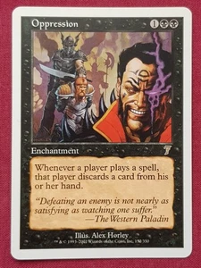 Magic The Gathering 7TH EDITION OPPRESSION black card MTG SEVENTH - Picture 1 of 2