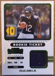 2022 Panini Contenders Ticket Patch Velus Jones Jr. Rookie RC RTS-VJO Bears NM - Picture 1 of 2