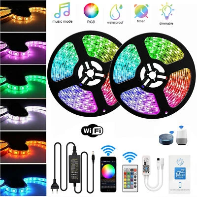 5m LED RGB RGBW Stripe Strip Streifen Band 5050 WIFI Controller Netzteil 12V 24V - Bild 1 von 4