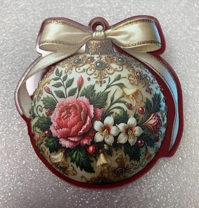 Ornament Flower Ball Pattern 2D Flat Acrylic Christmas Ornament # 47 - Picture 1 of 3