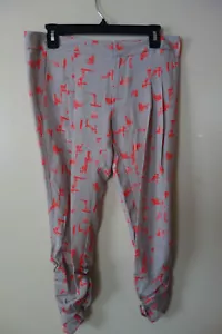 Parker Devlin beige/rot geraffte Knöchel Doppelfalte Seidenhose 4 neu mit Etikett - Bild 1 von 2