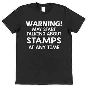 T-Shirt sprechende Briefmarken lustiges Geschenk für Philatelist Briefmarken sammeln Post - Bild 1 von 1