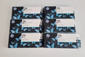 NEW 6 x Genuine HP Designjet 730 Ink Cartridges Bundle Lot - Photo 1/7