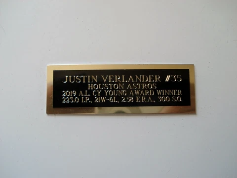 Justin Verlander Astros 2019 Cy Young Award Baseball Card Plaque Nameplate 1 X 3 Cover