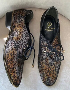 Adrianna Papell Metallic Leather Cheetah Leopard Paxton Oxford Loafers, 6.5 - Picture 1 of 5