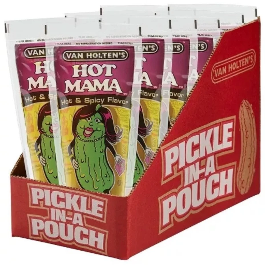 Van Holten's Hot Mama Pouch Pickle - 12 Pickles