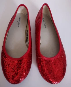 Mädchen 1 rote Glitzer Slipper Kostüm würdige Schuhe Faded Glory - Bild 1 von 5