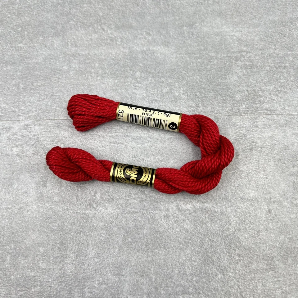 DMC Pearl Cotton Skein Size 3 16.4yd Red 077540031498