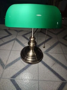 Vintage Retro Style Banker Desk Lamp Green Glass Shade 15”. Beautiful  - Picture 1 of 17