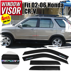 Fits 02-06 Honda CR-V Window Visor Deflector Shade Guard 4PCS w/ Rainbow Sport