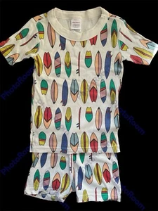 Hanna Andersson EUC Ivory/Multicolored Surfboards Organic Cotton Shortie PJ-5Yrs - Picture 1 of 7