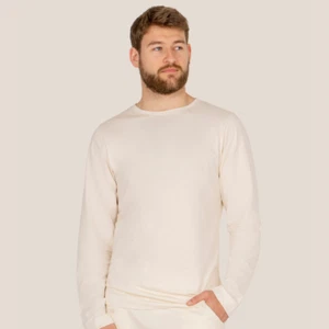 100% algodón orgánico para hombre camisa de manga larga ética no tóxica blanca suave - Imagen 1 de 17