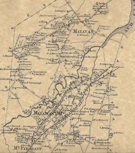 Aberdeen Cliffwood Freneau Matawan NJ 1873 Maps with Homeowners Names Shown - Picture 1 of 4