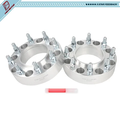 (2) 2" 8x180 Wheel Spacers 14x1.5 For Chevrolet Silverado 2500 3500 HD 2011-2024 - Image 1 of 4