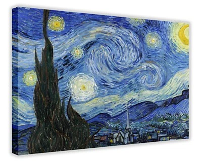 Impresión de cuadro de arte de pared en lienzo de noche estrellada de Vincent Van Gogh Foto 1 de 4