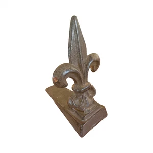 Vintage Gusseisen Fleur-de-Lis Türstopper 51/2" natürliche Patina französisches Land - Bild 1 von 5