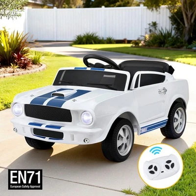 Kids Electric Ride On Car Licensed GT350 Outdoor Toys Cars Music Remote White - image 1 of 4