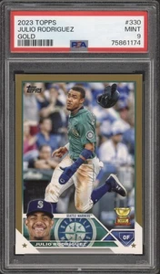 2023 Topps Julio Rodriguez Gold /2023 #330 PSA 9 Mint Mariners - Picture 1 of 2