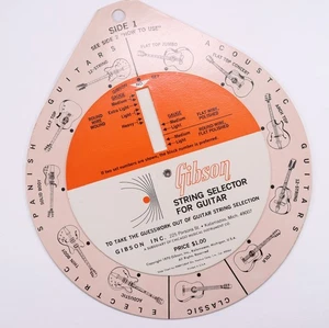 Selector de cuerdas de guitarra Gibson rueda giratoria catálogo años 70 anuncio - casi como nuevo - Imagen 1 de 5