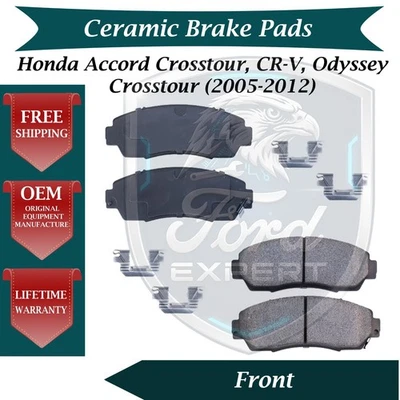 Kit de pastillas de freno delanteras de cerámica premium OE para Honda 2005-2012 garantía de por vida Foto 1 de 4