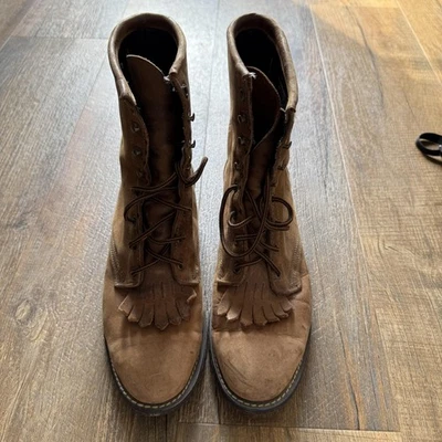 VTG Laredo Boots womens 8.5 Wide Leather Western USA Made 90s No Insoles Lace up - Image 1 of 4