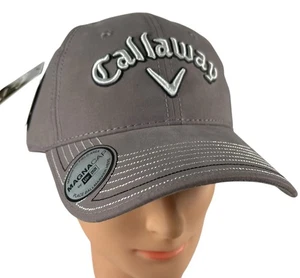 New Era Callaway Golf MagnaCap Mütze verstellbar grau gesticktes Logo neu mit Etikett - Bild 1 von 16