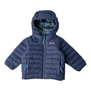 KIDS PATAGONIA Puffer Jacket Hooded 6 Months Blue - Picture 1 of 15