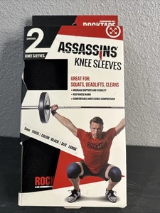 RockTape ASSASSINS Knee Sleeves RockTape Black (Size Large) NEW IN BOX - Picture 1 of 2