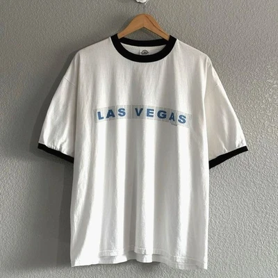Camiseta De Colección Vegas NV Gráfica Timbre Para Hombre XL Delta Pro Peso Blanca Manga Corta Foto 1 de 4