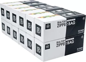 24/7 Bags- Sandwich Zip Storage Bags, 600 Count, Single Zipper Seal, Easy Grip O - Picture 1 of 6