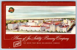 1950s SCHLITZ BREWING CO LUCAS DISTRIBUTING JOHNSON CITY NY ADVERTISING POSTCARD - Imagen 1 de 2