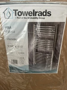 Towelrads Pisa 1200x600mm Curved Chrome Towel Rail - Picture 1 of 1