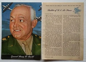 General Henry H. Arnold 1946 Article and Drawing Robert S. Sloan - Imagen 1 de 3