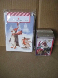 Christmas Cards (TWO SET) Carlton Cards Penguins (14) + Enclosure Cards (16) - Picture 1 of 12