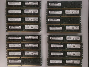 16x Crucial 8GB PC3-10600 DDR3 Registered ECC Server RAM CT102472BB1339 36FMR - Picture 1 of 2