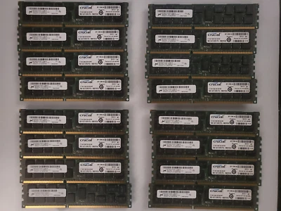 16x Crucial 8GB PC3-10600 DDR3 Registered ECC Server RAM CT102472BB1339 36FMR - Image 1 of 2
