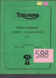 Triumph 1959/60 Twenty One , Speed Twin , Tirger 100 Parts Catalogue #3 #588 - Picture 1 of 1