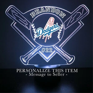 Luce Los Angeles Dodgers, Lampada ventilatore sportivo MLB Baseball LED, personalizzata GRATIS - Foto 1 di 12