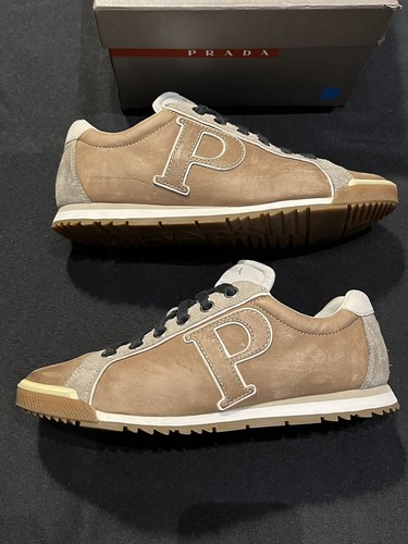 PRADA LINEA DONNA SNEAKERS BASSE PRADA 6.5 MISURA 37.5 US 7.5 SCARPE + SCATOLA AUTENTICA