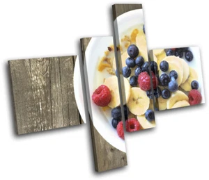 Breakfast Healthy Cafe Food Kitchen MULTI CANVAS WALL ART Picture Print - Picture 1 of 1