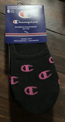 Champion 6 pares de zapatos de forro invisible para mujer talla 5-9 color negro Foto 1 de 4