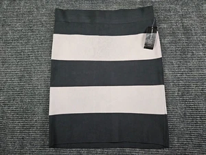 International Concepts Black Stripes Stretch Skirt Size Large - Picture 1 of 3